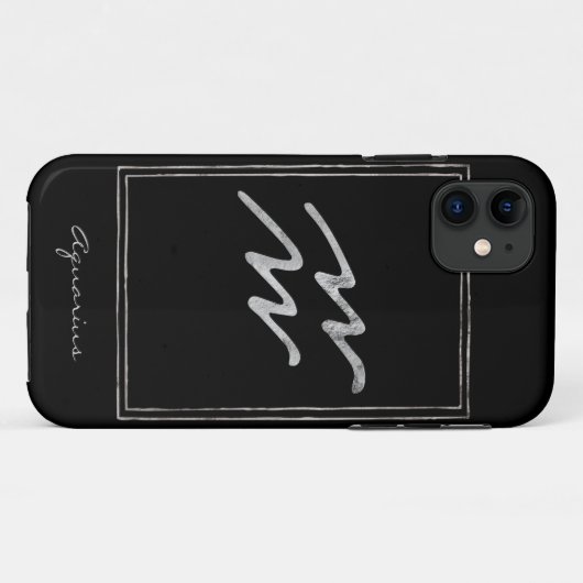 Aquariusハンマー銀スタイル星占い〔占星術の〕十二宮図 Case-Mate iPhoneケース (裏面(横))