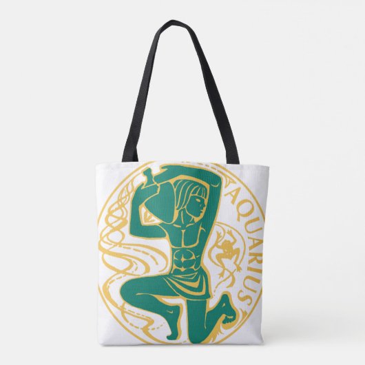 Aquarius上の〔占星術の〕十二宮図の標識 トートバッグ (裏面)