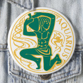 Aquarius上の〔占星術の〕十二宮図の標識 缶バッジ