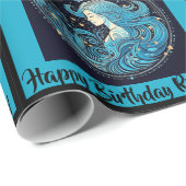 Aquarius名前の追加誕生日〔占星術の〕十二宮図ギフト ラッピングペーパー (ロールコーナー)