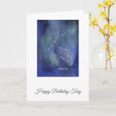 Aquarius誕生日カードのカスタマイズ カード (黄色い花)