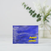 AQUARIUS金ゴールドジュエル、ブルーサファイア、イエロー 名刺 (スタンド正面)