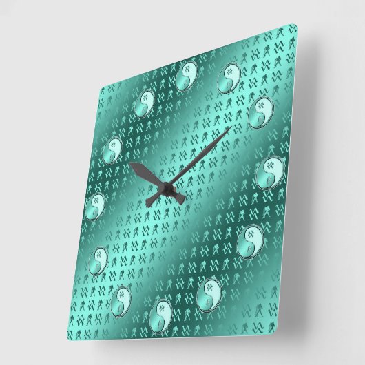 Aquarius スクエア壁時計 (傾斜)