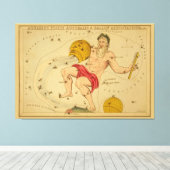 Aquarius -ヴィンテージ画像の〔占星術の〕十二宮図記号 キャンバスプリント (インサイチュ (ウッドフロア))