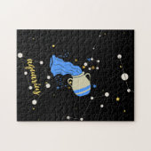 Aquarius〔占星術の〕十二宮図サインイン宇宙 ジグソーパズル (横)