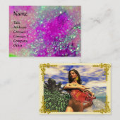 AQUARIUS，紫色の金ゴールド黄色 名刺 (正面/裏面)