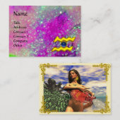 AQUARIUS，紫色の金ゴールド黄色 名刺 (正面/裏面)