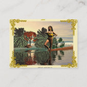 AQUARIUS，紫色の金ゴールド黄色 名刺 (裏面)