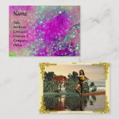 AQUARIUS，紫色の金ゴールド黄色 名刺 (正面/裏面)