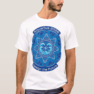 Aquarius 2026 Zodiac Mandala | Futuristic Astrolog Tシャツ