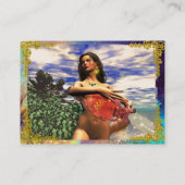 AQUARIUS、aqua blue、green、yellow金ゴールド 名刺 (裏面)