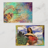 AQUARIUS、aqua blue、green、yellow金ゴールド 名刺 (正面/裏面)