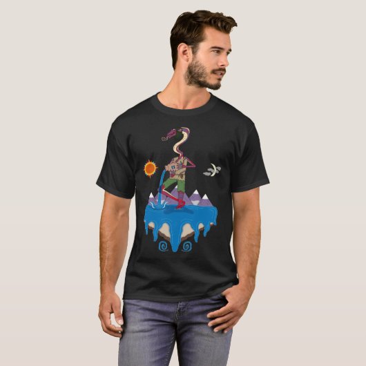 Aquarius Astrology Cosmic Trippy Tシャツ (正面フル)