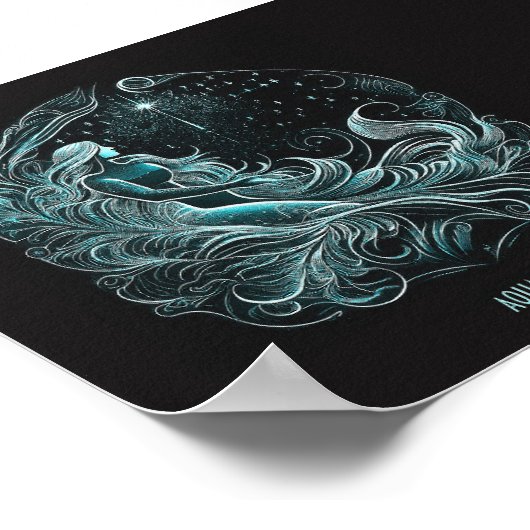 Aquarius Astrology Star Designed Poster ポスター (角)