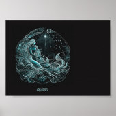 Aquarius Astrology Star Designed Poster ポスター (正面)