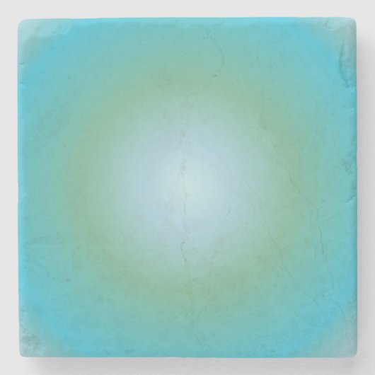 Aquarius Auraグラデーション〔占星術の〕十二宮図、ブルーグリーングラデーション ストーンコースター (正面)