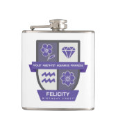Aquarius Birthday Crest™ for February 1-18 フラスク (正面)