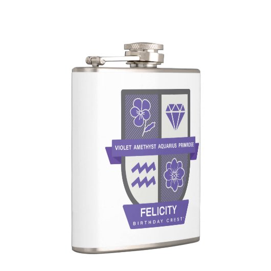 Aquarius Birthday Crest™ for February 1-18 フラスク (右)