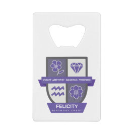 Aquarius Birthday Crest™ for February 1-18 Jewelry クレジットカード栓抜き