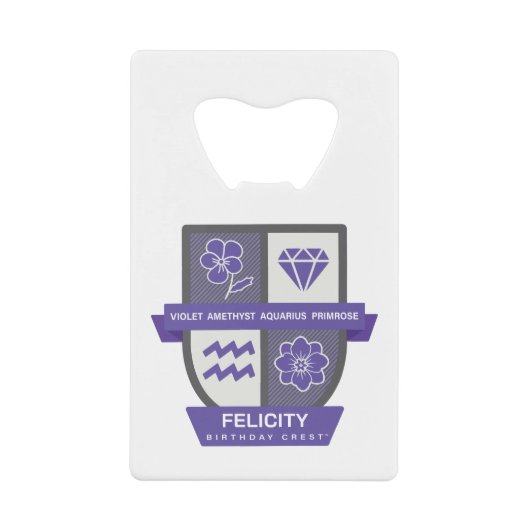 Aquarius Birthday Crest™ for February 1-18 Jewelry クレジットカード栓抜き (正面)