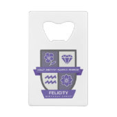 Aquarius Birthday Crest™ for February 1-18 Jewelry クレジットカード栓抜き (裏面)