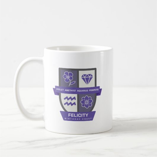 Aquarius Birthday Crest™ for February 1-18 Mug コーヒーマグカップ (左)