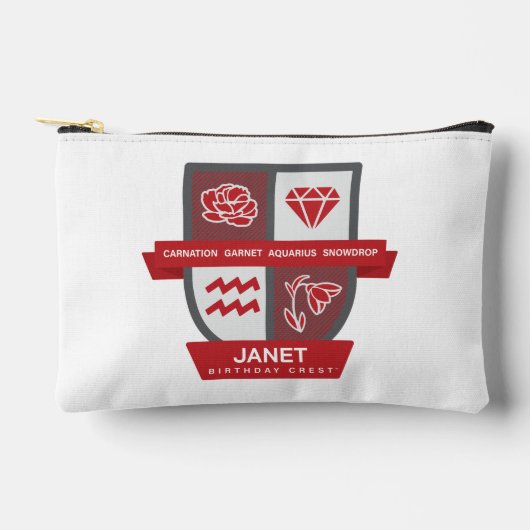Aquarius Birthday Crest™ for January 20-31 アクセサリーポーチ (正面)