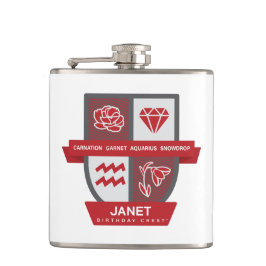 Aquarius Birthday Crest™ for January 20-31 フラスク