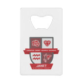 Aquarius Birthday Crest™ for January 20-31 Jewelry クレジットカード栓抜き (正面)