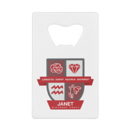Aquarius Birthday Crest™ for January 20-31 Jewelry クレジットカード栓抜き