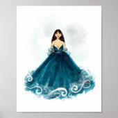 Aquarius Constellation Poster, Minimalist Zodiac  ポスター (正面)