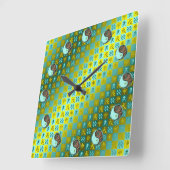 Aquarius & Earth Monkey スクエア壁時計 (傾斜)