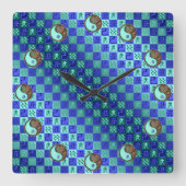 Aquarius & Earth Ox スクエア壁時計 (正面)