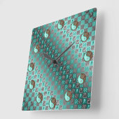 Aquarius & Earth Rabbit スクエア壁時計 (傾斜)