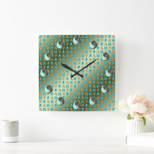 Aquarius & Earth Rat スクエア壁時計 (ホーム)