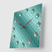 Aquarius & Earth Snake スクエア壁時計 (傾斜)