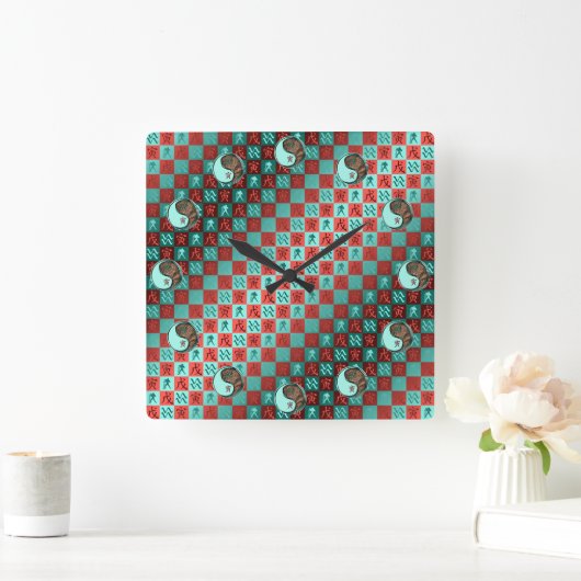 Aquarius & Earth Tiger スクエア壁時計 (ホーム)
