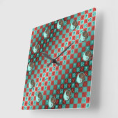 Aquarius & Earth Tiger スクエア壁時計 (傾斜)