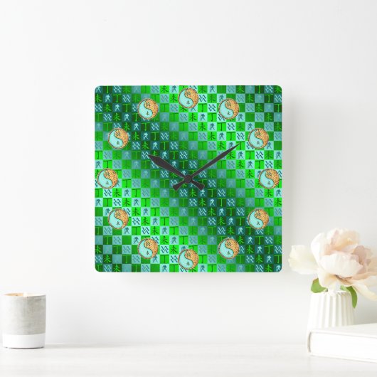 Aquarius & Fire Goat スクエア壁時計 (ホーム)