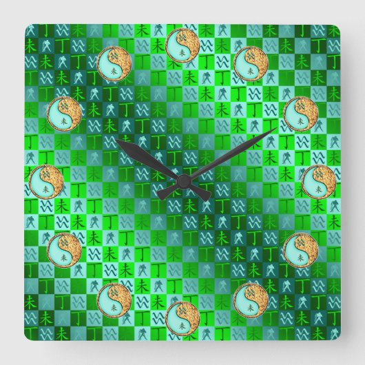 Aquarius & Fire Goat スクエア壁時計 (正面)