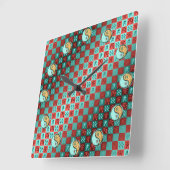 Aquarius & Fire Tiger スクエア壁時計 (傾斜)