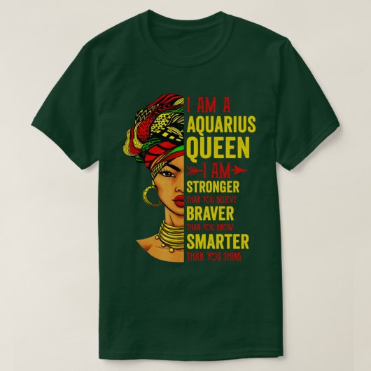 Aquarius IはAquarius Zodiaの強い誕生日 Tシャツ (デザイン正面)