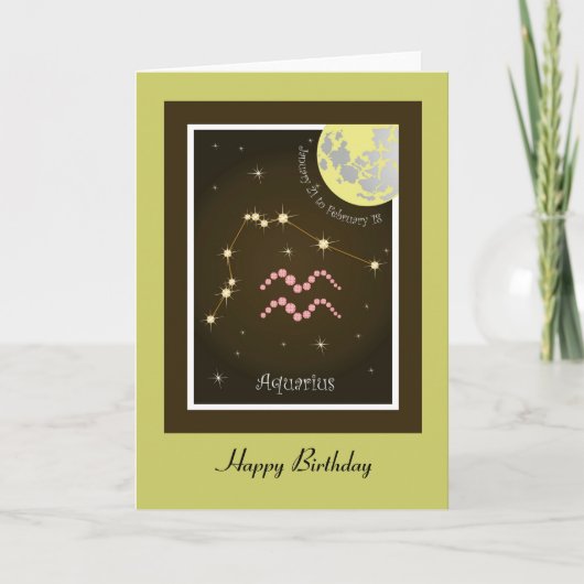 Aquarius January 21 to February 18 Karte カード (正面)