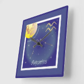 Aquarius January 21 to February 18 Uhr スクエア壁時計 (傾斜)