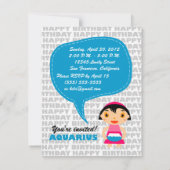 Aquarius Kidsパーティの招待状と写真 招待状 (裏面)