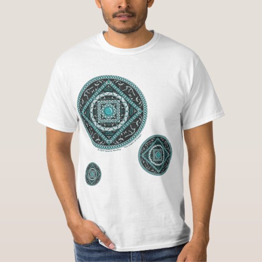 Aquarius Mandalaメンズライトシャツ Tシャツ (正面)