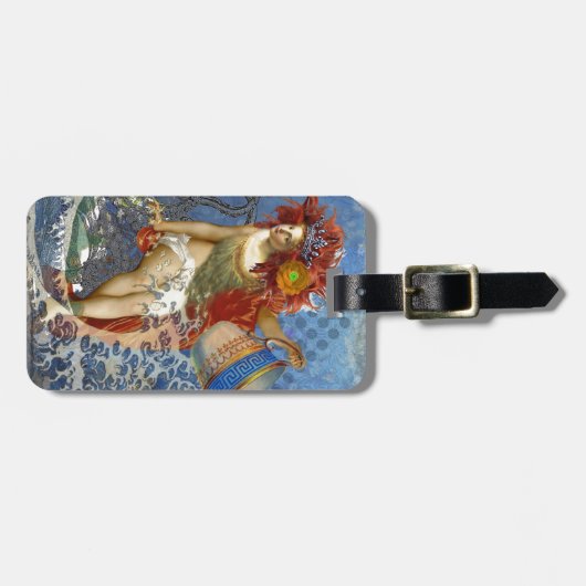 Aquarius Mermaid Gothic Blue Art ラゲッジタグ (正面横)