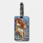 Aquarius Mermaid Gothic Blue Art ラゲッジタグ (裏面縦)
