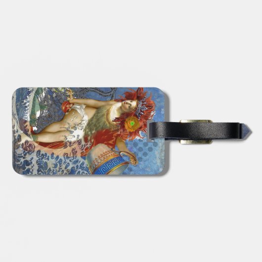 Aquarius Mermaid Gothic Blue Art ラゲッジタグ (裏面横)