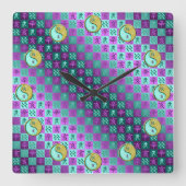 Aquarius & Metal Boar スクエア壁時計 (正面)